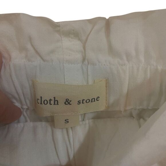 Cloth & stone white Tie waist raw hem wide leg size Small - Picture 4 of 6